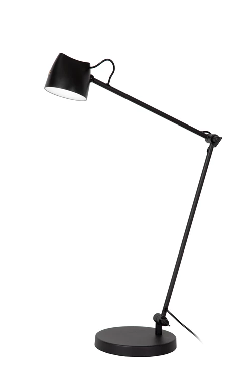 Lucide MILNE - Leeslamp - LED Dimb. - 1x8W 2700K - Zwart - uitgezet